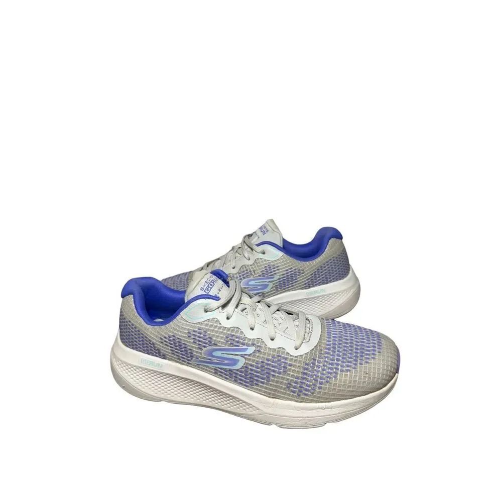 Skechers GORun Mesh Trainer in Gray & Purple Accent size 8 - Picture 2 of 6